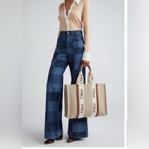 Chloe Large woody linen tote